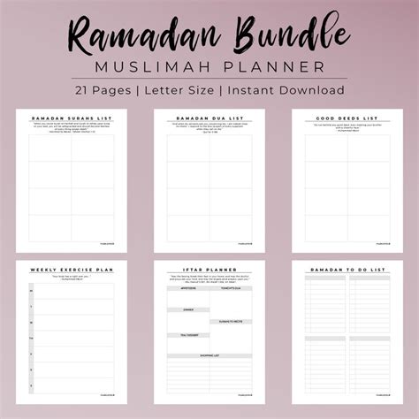 Ramadan Planner Bundle Pages Printable Digital Etsy El Ramadan Ramadan Prayer