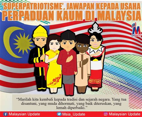 Selain itu, kepelbagaian agama di malaysia juga perlu diberi keutamaan demi mengekalkan kukuhan perpaduan antara kaum dengan mengamalkan semangat perkongsian, saling menghormati dan menanam sikap toleransi sesama rakyat malaysia. 'SUPERPATRIOTISME', JAWAPAN KEPADA USAHA PERPADUAN KAUM DI ...