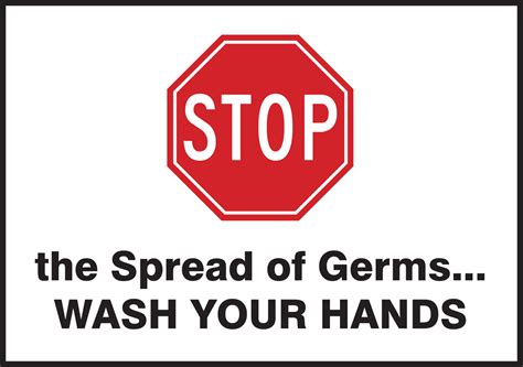 Stop The Spread Of Germs Wash Your Hands Safety Label Lrst503
