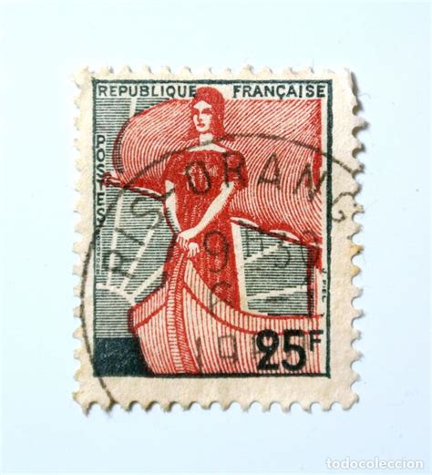 Sello Postal Francia 1959 25 F Marianne En El Comprar Sellos