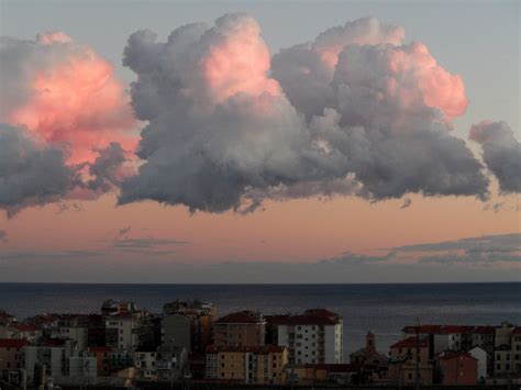 Wallpaper Sunset Sea Cityscape Italy Sky Clouds Sunrise