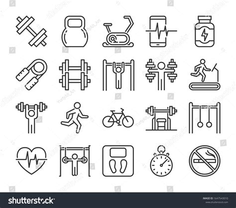 Gym Icons Fitness Gym Line Icon Stock Vector Royalty Free 1647543010