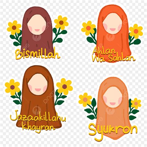 Gambar Kumpulan Stiker Muslimah Koleksi Hijab Girl Muslim Islam Set Png Transparan Clipart