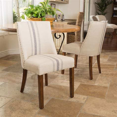 Noble House Harrison Fabric Dining Chairs Set Of 2 Beige Walmart