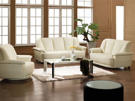 Model 2828 White Bonded Leather Sofa Set Black Design Co