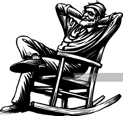 Patterson Clark illustration of elderly man sitting in rocking chair ...