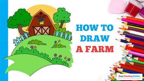 How To Draw A Farm Really Easy Drawing Tutorial Easy Drawings