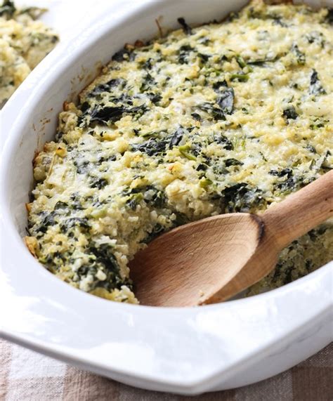 First, cook spinach in the microwave according to package instructions. Spinach Artichoke Quinoa Casserole - Making Thyme for Health