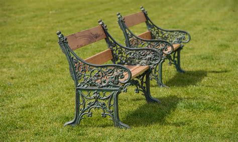 Pair Of Victorian Style Cast Iron Garden Benches Decorative Garden