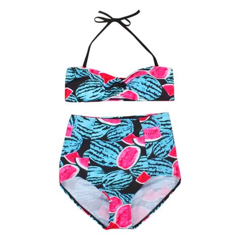 Womens Swimming Suit Swimsuit Bather Sexy Womens Printing Bikini Set