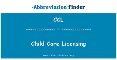 Ccl Definición Licencias De Cuidado De Niños Child Care Licensing