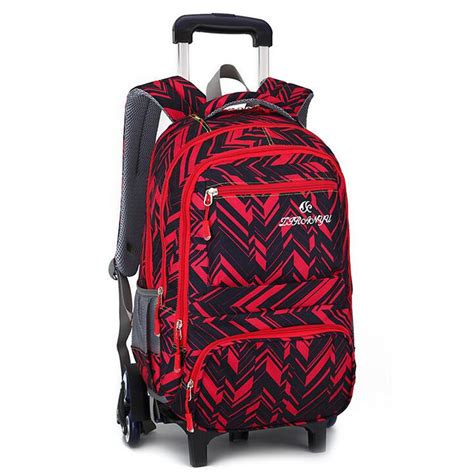 25l Teenager 6 Wheels Detachable Travel Trolley Luggage Backpack