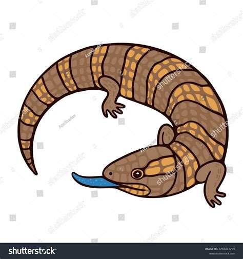 Cute Lizard Blue Tongue On White Stock Vector Royalty Free 2269412209