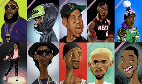 New School Hip Hop Caricature Collage Who Arted