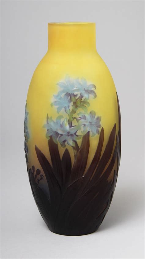 French Glass Gallé Galle Blownout Hyacinth Vase Vase Pottery Art