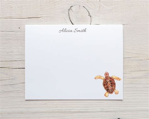 Personalized Sea Turtle Stationery Sea Turtle Notecards For Etsy