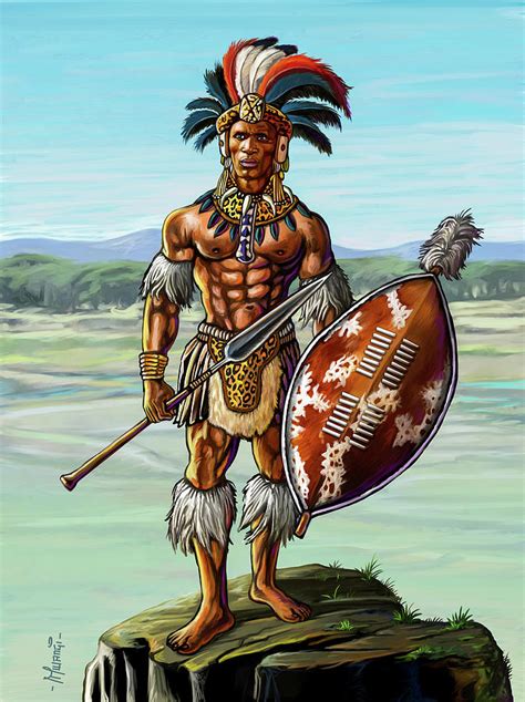 Warrior King Shaka Zulu Painting By Anthony Mwangi Pixels