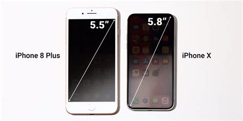 Iphone 8 and iphone 8 plus still have lcd displays with top and bottom bezels like every iphone before them, but they do gain true tone functionality like • new size: iPhone X screen size versus iPhone 8 Plus - Business Insider