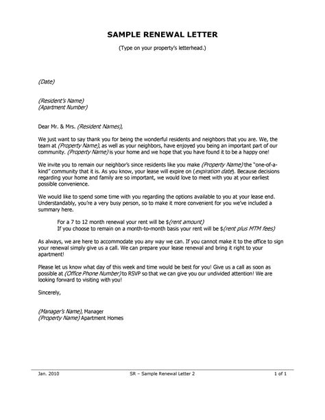 Non Renewal Of Lease Letter Database - Letter Template Collection