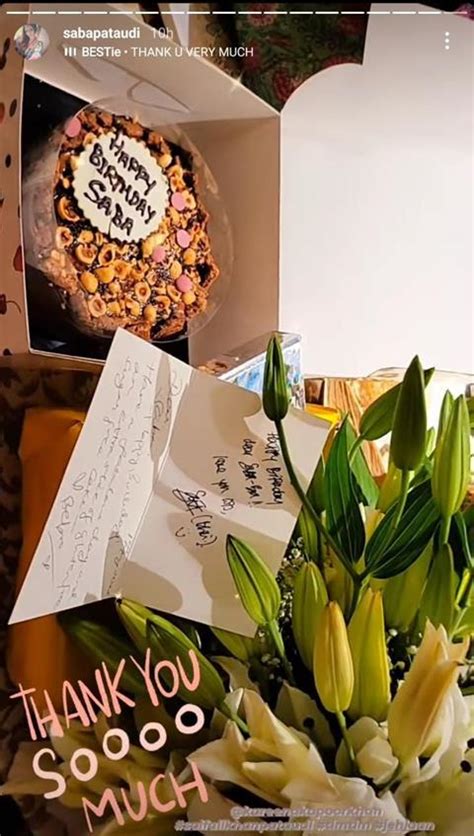 Saif Ali Khan And Kareena Shower Saba Pataudi With Flowers Cake And A Handwritten Note For Her