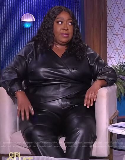 Wornontv Lonis Black Leather Wrap Top On The Real Loni Love