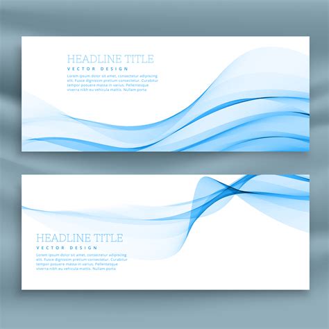 Blue Abstract Wave Banners Templates Download Free Vector Art Stock