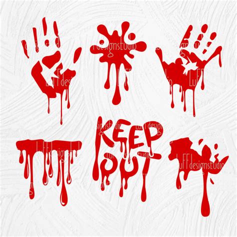 Blood Splatter Svg Halloween Svg Bloody Handprint Drips Sv Inspire
