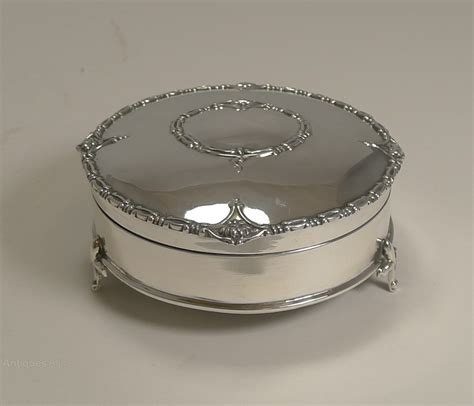 Antiques Atlas Antique English Silver Jewellery Ring Box 1917