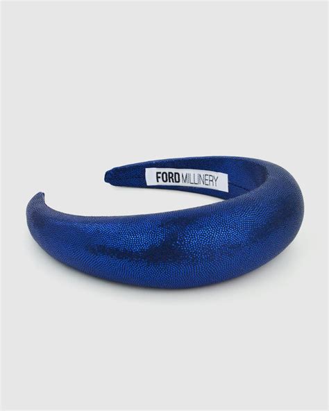 Monica Foil Navy Padded Headband By Australian Label Ford Millinery