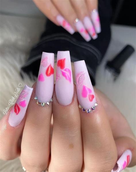 24 Hot Acrylic Pink Coffin Nails Design For Valentines Nails Latest Fashion Trends For Woman