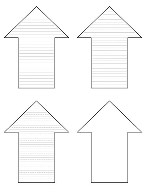 Free Printable Arrow Shaped Writing Templates