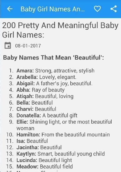 Baby Girl Names And Meanings For Android Apk Download