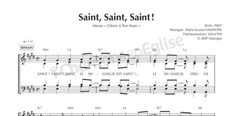 Chantons En Eglise Messe Gloire Ton Nom Saint Saint Saint Le