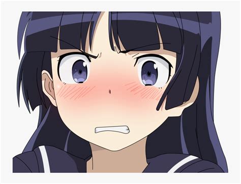 Angry Blushing Anime Face Hd Png Download Kindpng