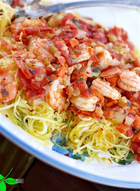 Spaghetti Squash With Shrimp Spinach Tiger