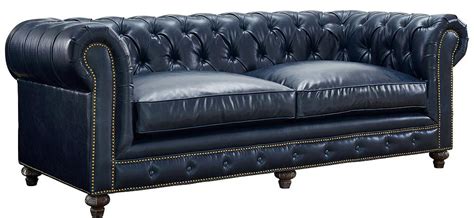 Our top grain leather sofas are perfect for any living room, den or family room. Chesterfield Rustic Blue Leather Sofa - Vintage Leather Sofas