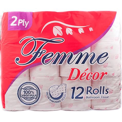 Femme Decor Bathroom Tissue 2 Ply 12s Bathroom Tissue Walter Mart