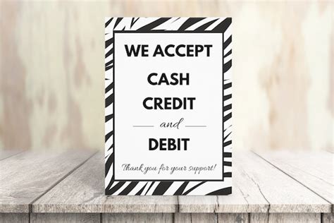 Printable Payment Sign Payment Method Sign We Accept Etsy