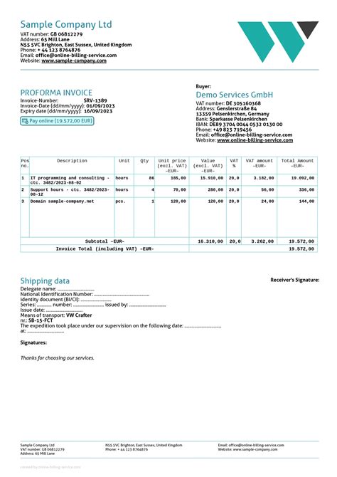 Online Sample Proforma Invoices Proforma Invoice Templates The