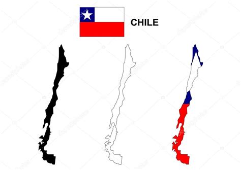 Chile Mapa Vector Chile Bandera Vector Chile Aislado 2023