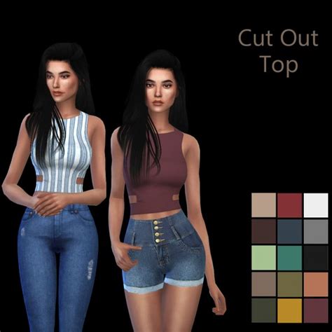 Leo 4 Sims Cut Out Top Recolor Sims 4 Downloads
