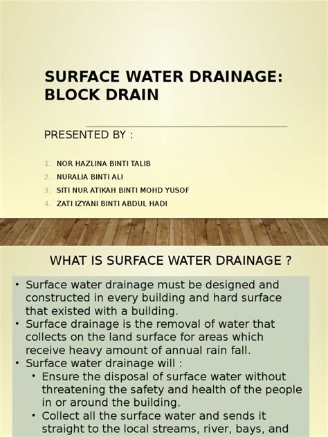 These are the traditional forms of contract based on drawings and specification (203) or bills of quantities (203a) produced for use in public sector or government. SURFACE WATER DRAINAGE (Baru punya woi).pptx | Drainage ...
