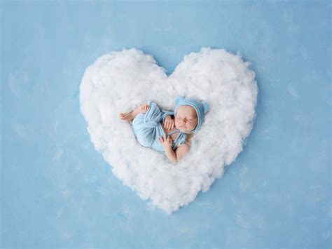 Newborn Photography Digital Backdrop For Boys Or Girls White Cloud