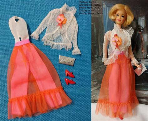 Vintage Barbie Doll Outfit Evening Ensemble 8622 From 1973 Outfitshoespurse Mattel Vintage