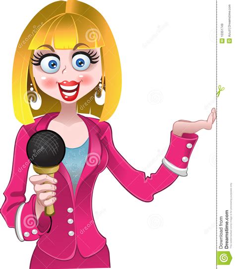 Reporter girl stock vector. Image of person, illustration - 10351749
