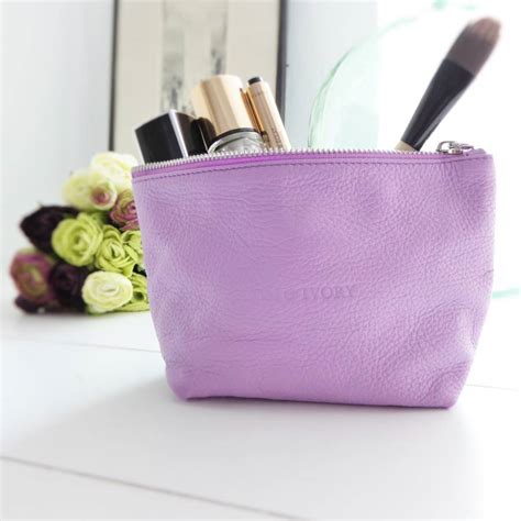 Italian Leather Cosmetic Bag By Plum And Ivory