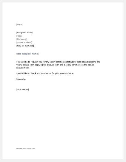 Check spelling or type a new query. Request Letter for Salary Certificate for Housing Loan ...
