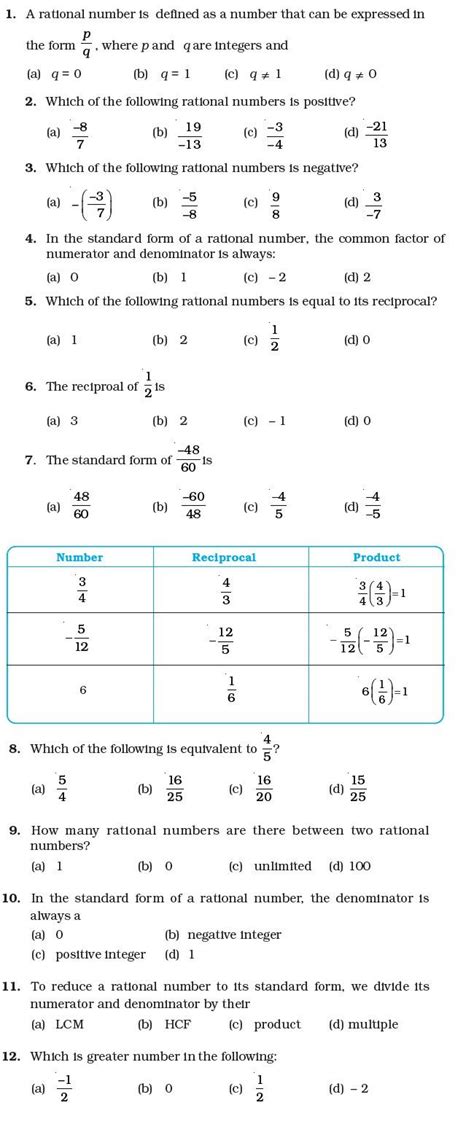 Number System Worksheet With Answers