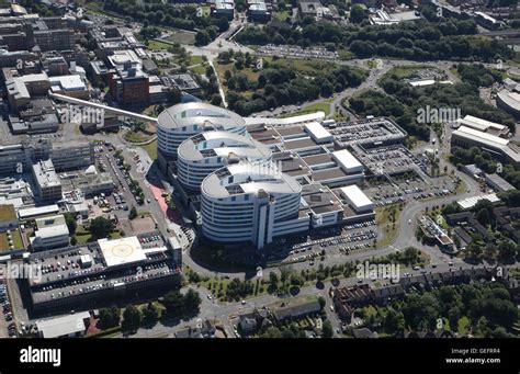 Aerial View Of Queen Elizabeth Hospital In Birmingham Uk Stock Photo