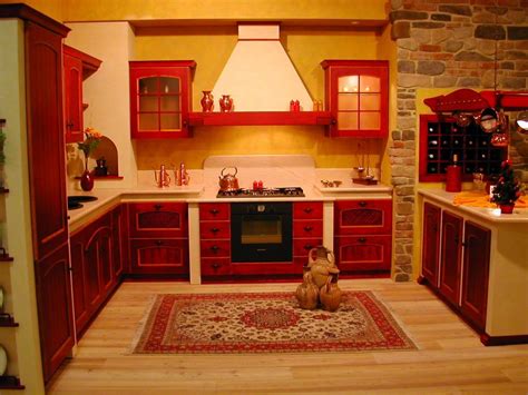 Red Kitchen Decor Ideas Red Country Kitchen Best Design For Big